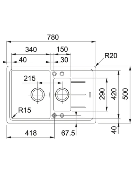 Мойка для кухни прямоугольная Franke Basis BFG 651-78, 780x500x200 мм, каменная, черная купить в Днепре и Киеве - цена от КТУ