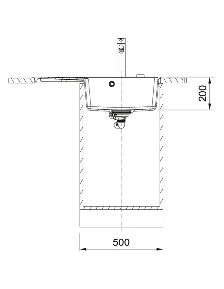 Мийка для кухні прямокутна Franke Centro CNG 611-78 TL, 780x500x200 мм, кам`яна, сірий сланець, крило зліва