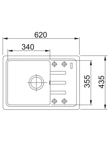Мийка кухонна кам`яна прямокутна Franke Malta BSG 611-62, 620x435x200 мм, чорна купити у Дніпрі та Києві - ціна від КТУ