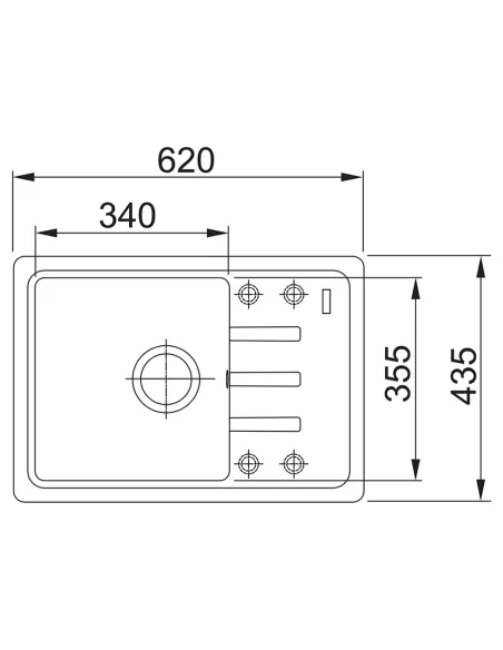 Мийка кухонна кам`яна прямокутна Franke Malta BSG 611-62, 620x435x200 мм, чорна купити у Дніпрі та Києві - ціна від КТУ