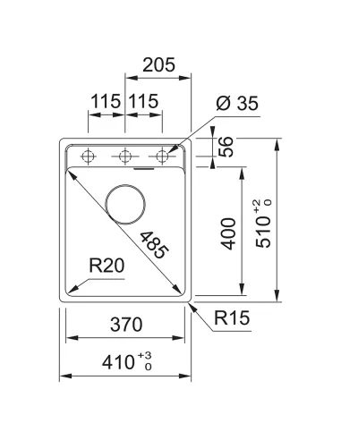 Мийка кухонна кам`яна прямокутна Franke Maris MRG 610-37 TL, 410x510x200 мм, онікс купити у Дніпрі та Києві - ціна від КТУ