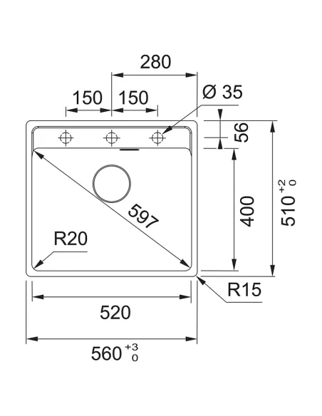 Мийка кухонна кам`яна прямокутна Franke Maris MRG 610-52 TL, 560x510x200 мм, бежева купити у Дніпрі та Києві - ціна від КТУ