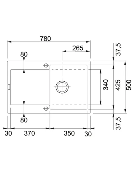 Мойка для кухни прямоугольная Franke Maris MRG 611-78, 780x500x200 мм, каменная, оникс купить в Днепре и Киеве - цена от КТУ