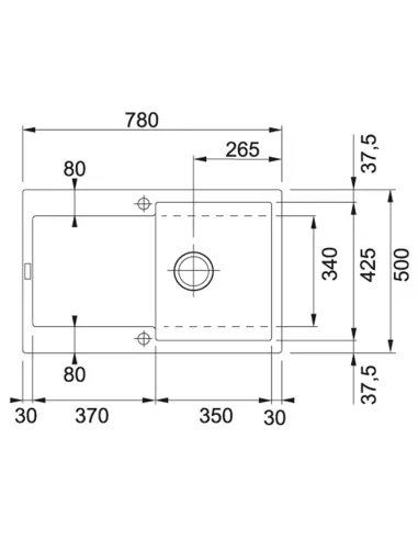 Мойка для кухни прямоугольная Franke Maris MRG 611-78, 780x500x200 мм, каменная, черная купить в Днепре и Киеве - цена от КТУ