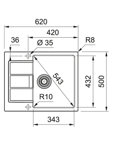 Мойка для кухни прямоугольная Franke Sirius 2.0 S2D 611-62, 620x500x200 мм, каменная, серая купить в Днепре и Киеве - цена от КТ