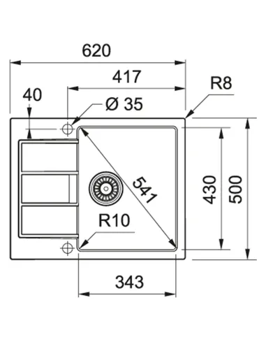 Мийка кухонна кам`яна прямокутна Franke Sirius 2.0 S2D 611-62, 620x500x200 мм, чорна купити у Дніпрі та Києві - ціна від КТУ