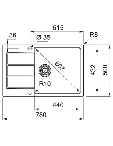 Мойка для кухни прямоугольная Franke Sirius 2.0 S2D 611-78 XL, 780x500x200 мм, каменная, бежевая купить в Днепре и Киеве - цена 