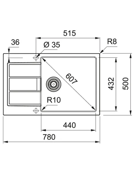 Мойка для кухни прямоугольная Franke Sirius 2.0 S2D 611-78 XL, 780x500x200 мм, каменная, бежевая купить в Днепре и Киеве - цена 