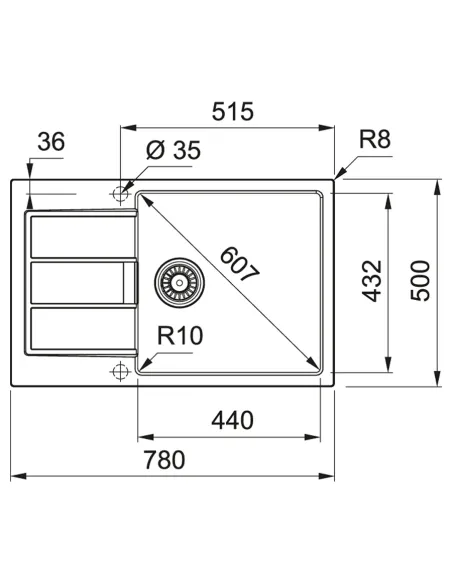 Мийка кухонна кам`яна прямокутна Franke Sirius 2.0 S2D 611-78 XL, 780x500x200 мм, чорна купити у Дніпрі та Києві - ціна від КТУ