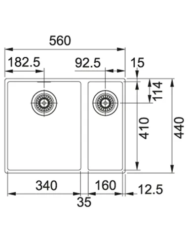 Мийка кухонна кам`яна прямокутна Franke Sirius SID 160, 560x440x200 мм, чорна купити у Дніпрі та Києві - ціна від КТУ