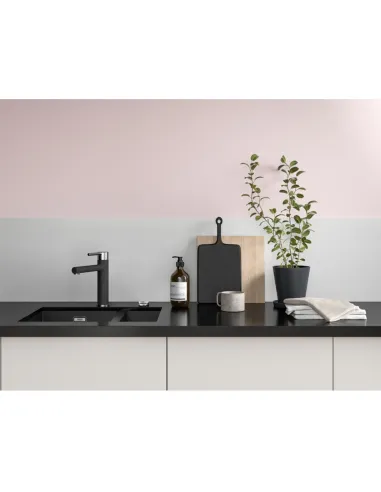 Мийка кухонна кам`яна прямокутна Franke Sirius SID 160, 560x440x200 мм, чорна купити у Дніпрі та Києві - ціна від КТУ