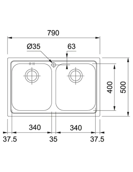 Миття кухонне прямокутне Franke Logica line LLX 620-79 Decor, 790x500x90 мм купити в Дніпрі та Києві - ціна від КТУ