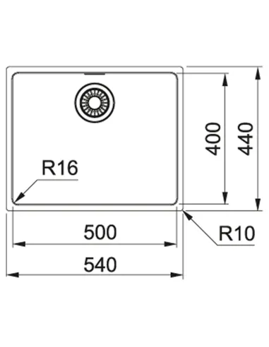 Мийка кухонна металева прямокутна Franke Maris MRX 110-50, 540х440х180 мм купити у Дніпрі та Києві - ціна від КТУ