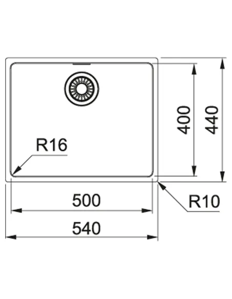 Мийка кухонна металева прямокутна Franke Maris MRX 110-50, 540х440х180 мм купити у Дніпрі та Києві - ціна від КТУ