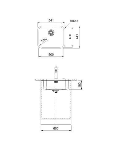 Мойка для кухни прямоугольная Franke Smart SRX 110-50, 541х441х180 мм, из нержавеющей стали купить в Днепре и Киеве - цена от КТ