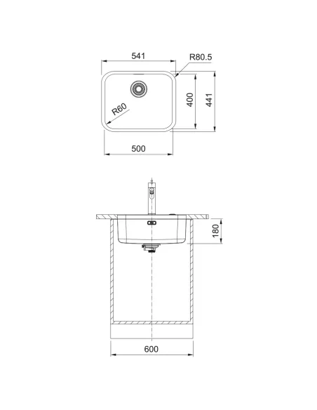 Мойка для кухни прямоугольная Franke Smart SRX 110-50, 541х441х180 мм, из нержавеющей стали купить в Днепре и Киеве - цена от КТ