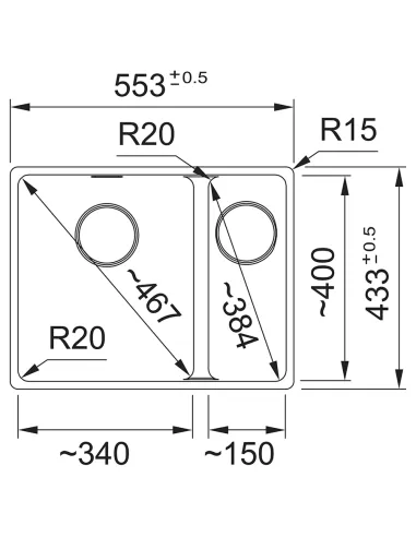 Мойка для кухни прямоугольная Franke Maris MRG 160, 553х433х200 мм, черная матовая, каменная купить в Днепре и Киеве - цена от К