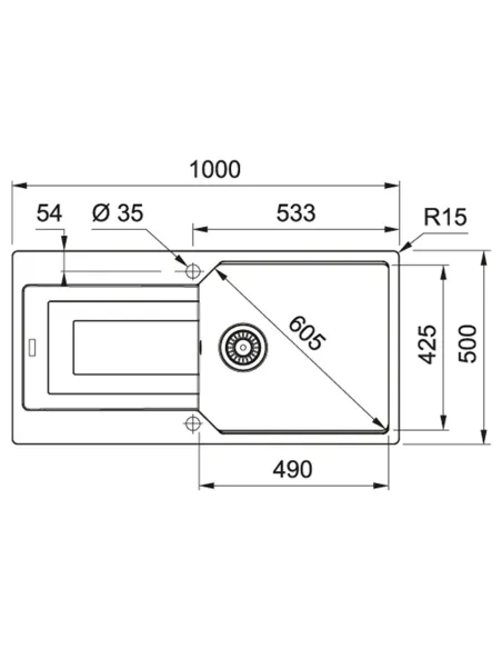 Мойка для кухни прямоугольная Franke Urban UBG 611-100 XL, 1000х500х220 мм, Black Edition, каменная купить в Днепре и Киеве - це