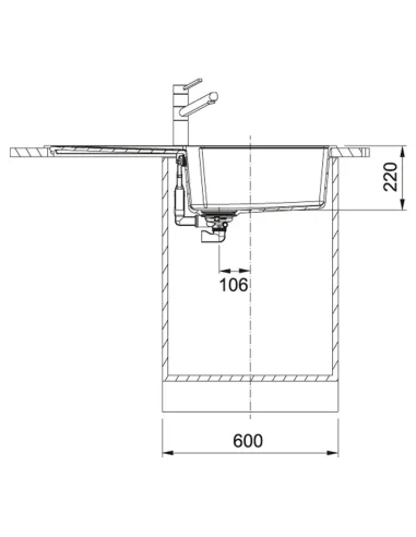 Мойка для кухни прямоугольная Franke Urban UBG 611-100 XL, 1000х500х220 мм, Black Edition, каменная купить в Днепре и Киеве - це