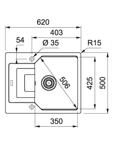 Мойка для кухни прямоугольная Franke Urban UBG 611-62,620х500х220 мм, серый сланец, каменная купить в Днепре и Киеве - цена от К