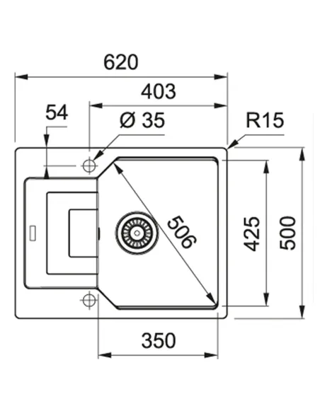 Мойка для кухни из гранита Franke UBG 611-62 черная матовая купити в Дніпрі та Києві - ціна від КТУ