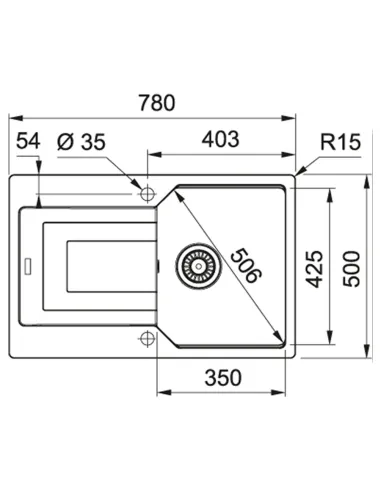 Мойка для кухни прямоугольная Franke Urban UBG 611-78, 780х500х220 мм, серый камень, каменная купить в Днепре и Киеве - цена от 