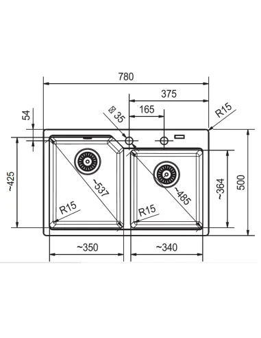 Мойка для кухни прямоугольная Franke Urban UBG 620-78, 780х500х220 мм, Black Edition, каменная купить в Днепре и Киеве - цена от
