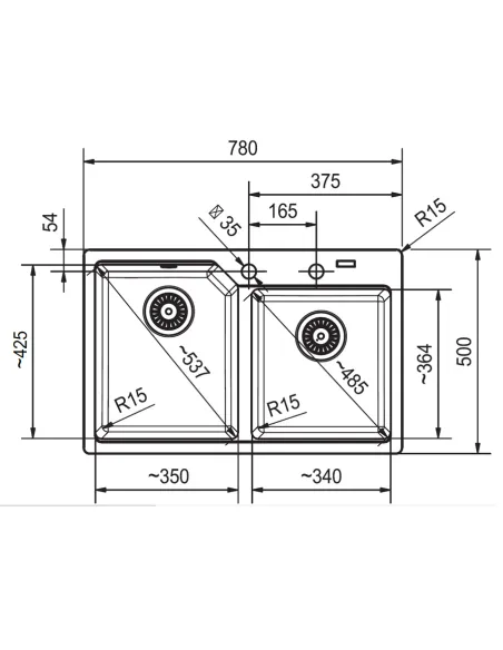 Мойка для кухни прямоугольная Franke Urban UBG 620-78, 780х500х220 мм, Black Edition, каменная купить в Днепре и Киеве - цена от