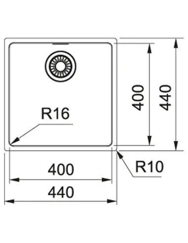 Мойка кухонная квадратная Franke Maris MRX 110-40, 440х440х180 мм, нержавеющая сталь купить в Днепре и Киеве - цена от КТУ