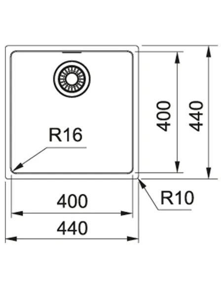 Мойка кухонная квадратная Franke Maris MRX 110-40, 440х440х180 мм, нержавеющая сталь купить в Днепре и Киеве - цена от КТУ