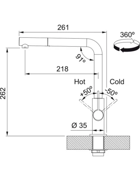 Змішувач для кухні з висувним виливом Franke Neptune Evo чорний купити в Дніпрі та Києві - ціна від КТУ