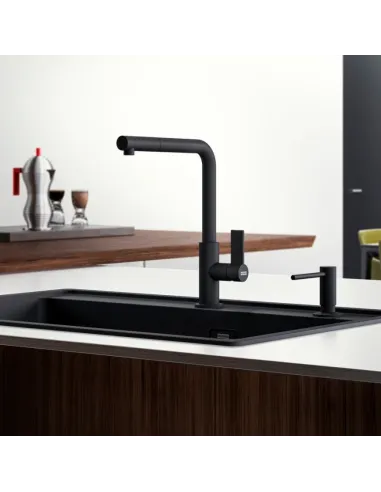 Змішувач для кухні з висувним виливом Franke Neptune Evo чорний купити в Дніпрі та Києві - ціна від КТУ