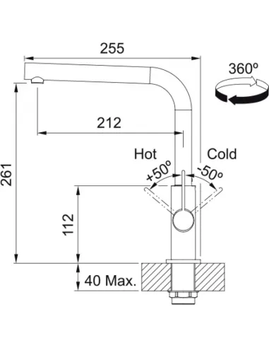 Смеситель для кухни Franke Neptune Evo, черный купить в Днепре и Киеве - цена от КТУ