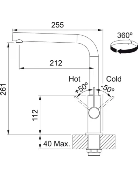 Смеситель для кухни Franke Neptune Evo, черный купить в Днепре и Киеве - цена от КТУ