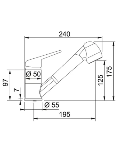 Смеситель для кухни Franke Novara-Plus оникс, с выдвижным изливом купить в Днепре и Киеве - цена от КТУ