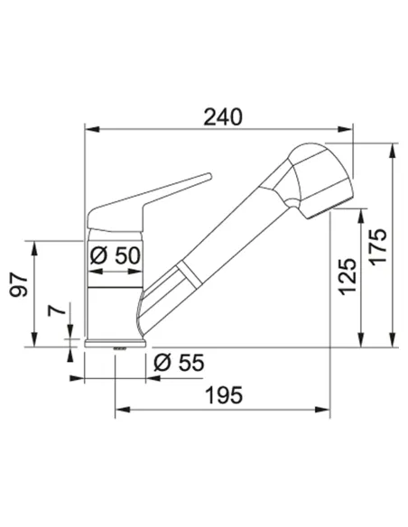 Змішувач для кухні з висувним виливом Franke Novara-Plus цукру купити у Дніпрі та Києві - ціна від КТУ