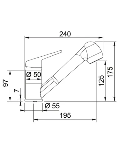 Змішувач для кухні з висувним виливом Franke Novara-Plus сірий камінь купити у Дніпрі та Києві - ціна від КТУ