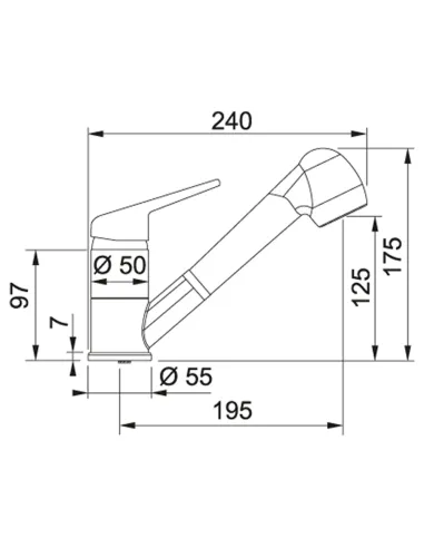 Смеситель для кухни Franke Novara-Plus хром, с выдвижным изливом купить в Днепре и Киеве - цена от КТУ