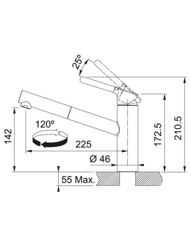 Змішувач для кухні з висувним виливом Franke Orbit Pull Out сірий камінь купити у Дніпрі та Києві - ціна від КТУ