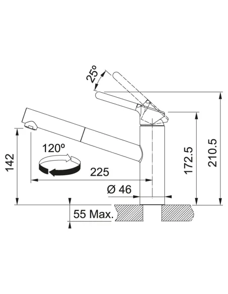 Змішувач для кухні з висувним виливом Franke Orbit Pull Out сірий камінь купити у Дніпрі та Києві - ціна від КТУ