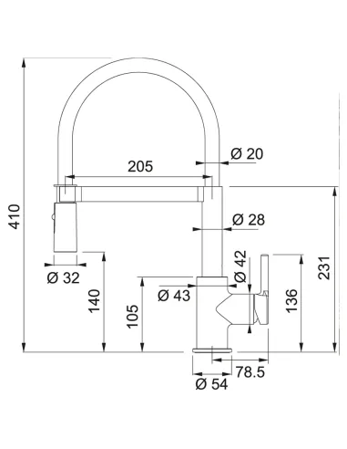 Змішувач для кухні з висувним виливом Franke Orbit Pull Out хром купити у Дніпрі та Києві - ціна від КТУ