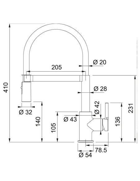 Змішувач для кухні з висувним виливом Franke Orbit Pull Out хром купити у Дніпрі та Києві - ціна від КТУ