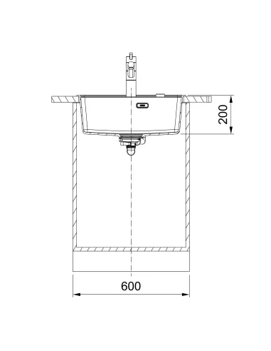 Мийка для кухні прямокутна Franke Maris MRG 610-52 TL, 560x510x200 мм, кам`яна, сірий сланець