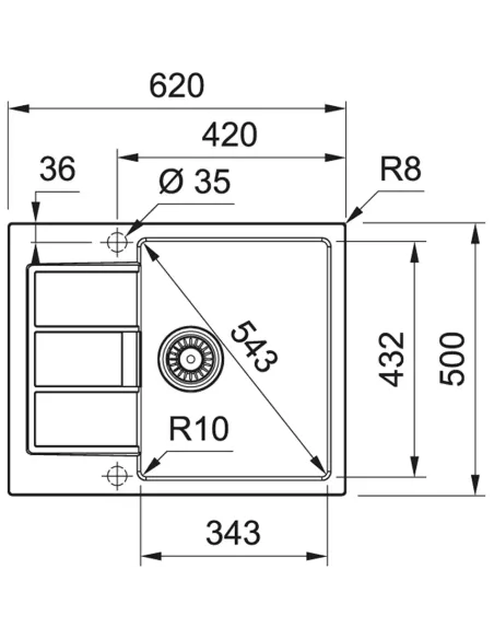 Мийка кухонна кам`яна прямокутна Franke Sirius 2.0 S2D 611-62, 620x500x200 мм, бежева купити у Дніпрі та Києві - ціна від КТУ