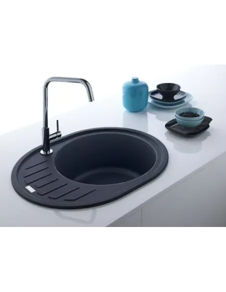 Мойка кухонная овальная Franke Ronda ROG 611-62, 620x500x205 мм, оникс, каменная купить в Днепре и Киеве - цена от КТУ