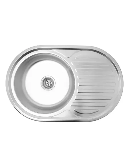 Мийка для кухні овальна Kroner KRP Dekor - 7750 з нержавіючої сталі 0.8 мм