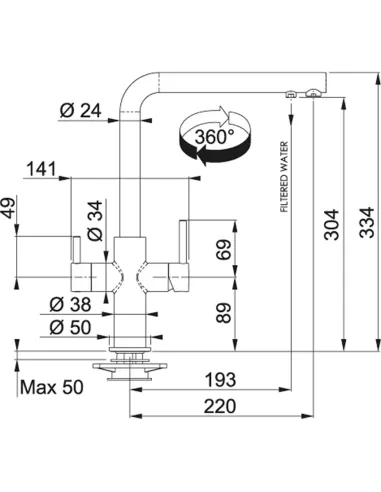 Змішувач для кухні з підключенням до фільтра Franke Neptune Clear Water хром купити в Дніпрі та Києві - ціна від КТУ