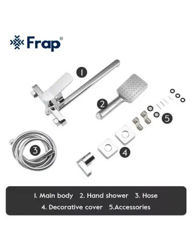 Змішувач для ванни Frap F2261 з душовим набором, хром