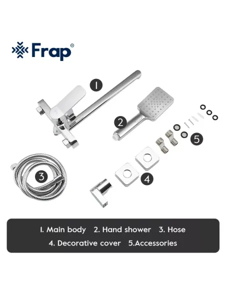 Смеситель для ванны Frap F2261 с душевым набором, хром