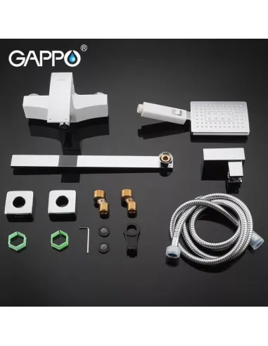 Змішувач для ванни Gappo G2207-7 із душовим набором, білий